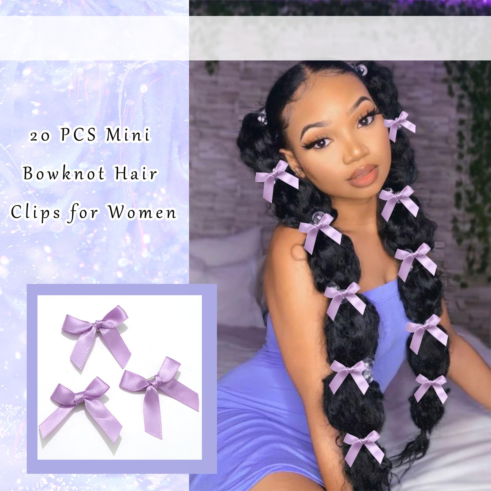 Amazon.com : SAWINDA 20PCS Purple Mini Hair Bows Ribbon Alligator